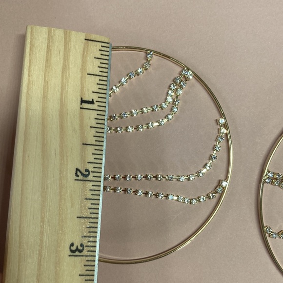 Big Rhinestone Hoop Earrings - Picture 5 of 5